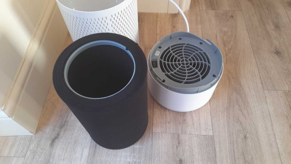 Una vista del filtro y ventilador Beko Air Purifier ATP5100I
