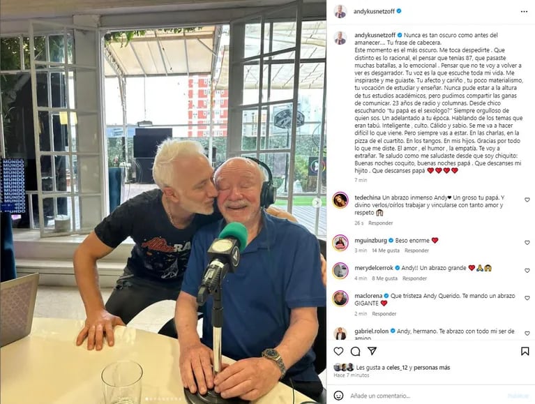 Andy Kusnetzoff fired his father Juan Carlos Kusnetzoff (Photo: Instagram /andykusnetzoff)
